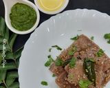 A picture of step 8 of Ragi Dhokla (Finger Millet steamed cake).