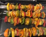 Une image de l'étape 6 de Brochettes marinées poulet,poivrons multicolores et ananas (marinade exotique maison).
