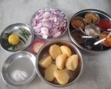 A picture of step 1 of South Indian Thali.