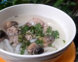 A picture of step 3 of Banh Canh with Pork Ribs and Meatballs.