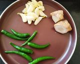 A picture of step 1 of Chicken methi wala.