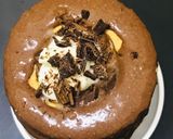 A picture of step 6 of Mcvities digestive chocolate fondant tower cake.