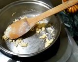 A picture of step 6 of Italian panner ravioli with pink sauce.