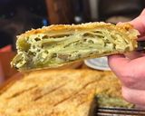 A picture of step 21 of Potato slab pie with salsa verde.