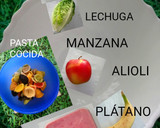 Foto del paso 1 de la receta: Ensalada de pasta con plátano 🍌y alioli