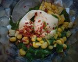 A picture of step 3 of Chatpate Spinach Corn Cheese Toasts.