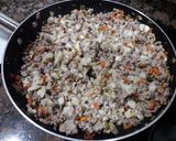 Foto del paso 3 de la receta Berenjenas rellenas de carne y verdura con bechamel gratinadas