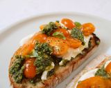 Foto do passo 7 de Tosta de Burrata cremosa com Pesto de Pistácio e Tomate Laranja