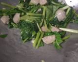 Tumis sawi bakso bumbu bawang putih langkah memasak 5 foto