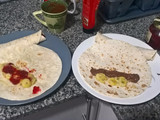 Fajitas dulces rellenas de plátano