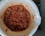 A picture of step 5 of Lahmacun - Turkish minced lamb pitta/pizza.
