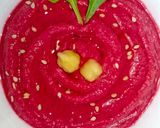 A picture of step 5 of Beetroot Hummus.