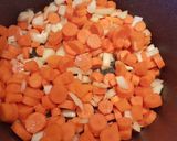 A picture of step 1 of Roasted Carrot and Curry Soup.