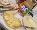 A picture of step 1 of Fried Peanut Butter & Banana Sandwiches 🥜🍌🍞.