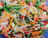 A picture of step 2 of Mix Veg Egg Roll.