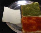 A picture of step 1 of Tri colour bread fritters.