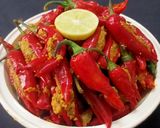 A picture of step 2 of Red chilli pickle.