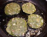 A picture of step 4 of Spinach-CornMeal Tikki.