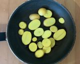 A picture of step 1 of Potato, Pea and Feta Frittata.