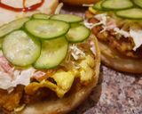 A picture of step 3 of Chicken (shami burger).