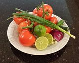A picture of step 1 of Fresh Pico De Gallo.