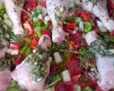 Foto del paso 7 de la receta: Muslitos de pollastre, especias y prebes vermells - Pollo con especias y pimientos rojos en su salsa