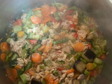 Lasaña de verduras con atún y huevo