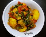 A picture of step 8 of Jowar-Radish Paratha with  Aloo Methi Subzi.