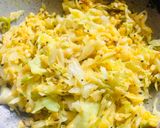 A picture of step 3 of Cabbage moong dal bhaji.