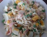 A picture of step 1 of Sig's Mediterranean inspired Pasta Salad.