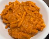 A picture of step 3 of Sev bhaji.