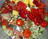A picture of step 2 of Miyar zogale (moringa soup).