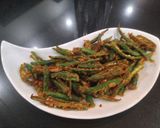 A picture of step 4 of Bhindi pakora.