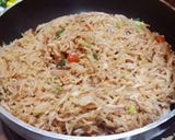 A picture of step 6 of Triple schezwan fried rice.