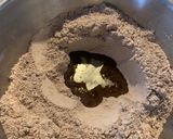 A picture of step 1 of Choco lava cake in appe pan.