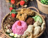 Gambar langkah 6 resipi Nasi Lemak Merah Jambu.