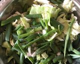 A picture of step 1 of Kimchi salad (My veg version).