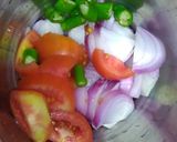 A picture of step 1 of Hare chane ki chutney.