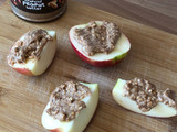 Peanut butter on apple