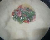 A picture of step 3 of Spicy omelette stuffed 'roti'.