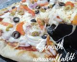 A picture of step 3 of Tawa Mixed Veg Pizza without Yeast and Baking powder.