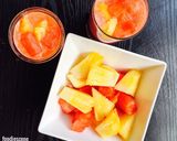 A picture of step 1 of Watermelon, Pineapple Smoothie.