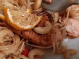 Pasta Aglio E Olio Lemon Butter Salmon Simple dan Enak