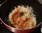 A picture of step 3 of Biryani (mixture rice).