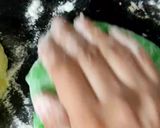 A picture of step 6 of Green & White Swirl Bread.