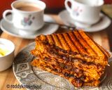 A picture of step 9 of Sweet and Spicy Caramelised Onion grilled cheese sandwich.