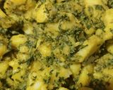 A picture of step 3 of Methi aloo.