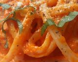 A picture of step 11 of Vickys Creamy Red Pepper Pasta Sauce, GF DF EF SF NF.