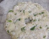 A picture of step 6 of Sabudana Thalipeeth with koshimbir (maharastrain style).