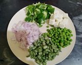 A picture of step 1 of Hara Bhara Seekh Kebab.